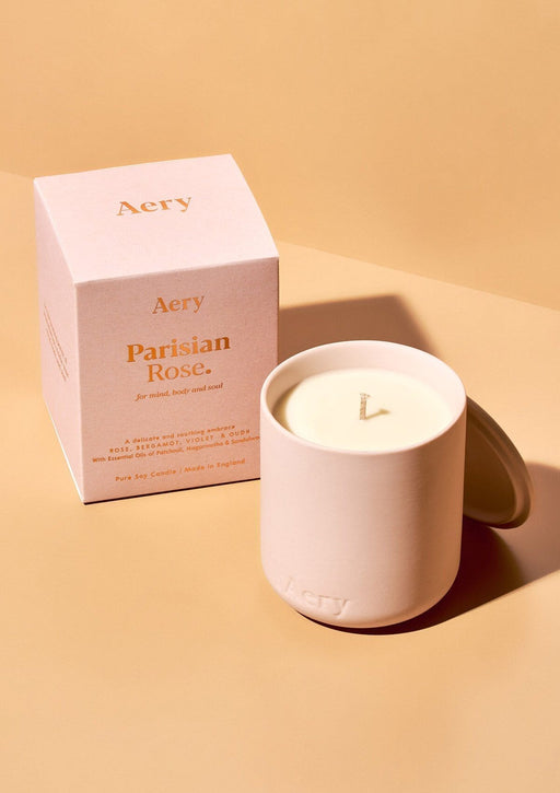 Parisian Rose Scented Candle - Rose Bergamot and Violet Fernweh Collection Aery Wholesale 