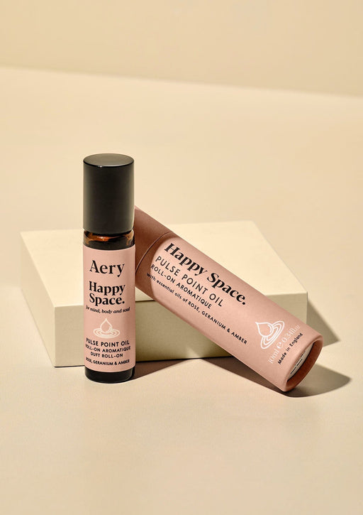 Happy Space Pulse Point Roll On - Rose Geranium and Amber Aroma Therapy Aery Wholesale 